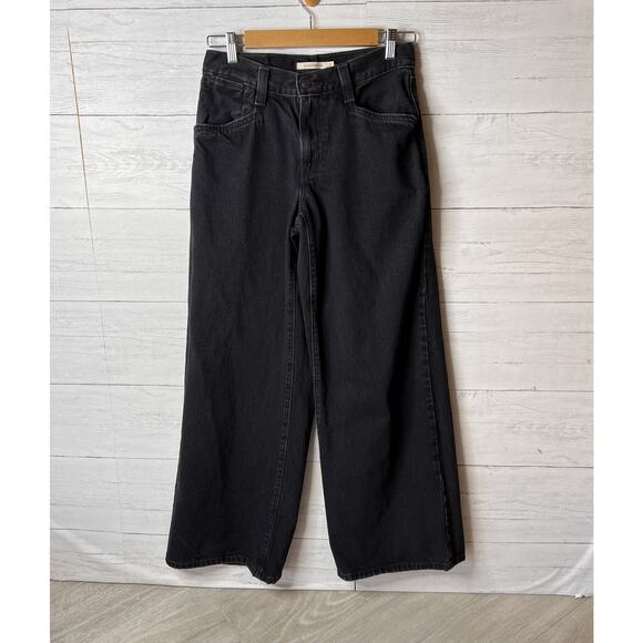 Levis Jeans Womens Size 27 Black '94 Baggy Wide Leg 100% Cotton Comfort - Picture 4 of 16